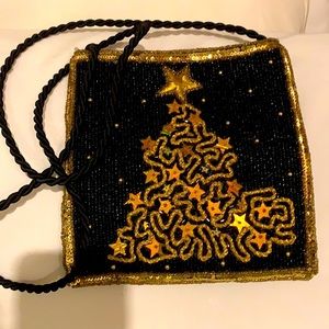 Beaded Christmas crossbody purse